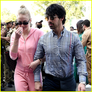 Sophie Turner Rocks Pink Sweatsuit in India Alongside Joe Jonas