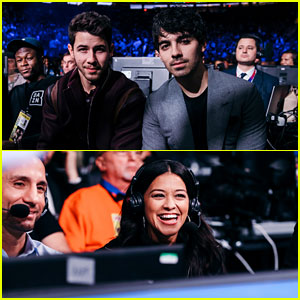 Nick Jonas, Joe Jonas, & Gina Rodriguez Team Up for Canelo vs Rocky Fight