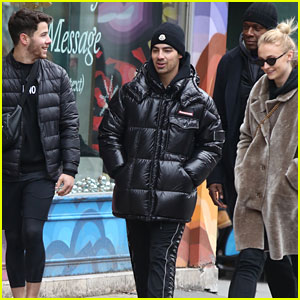 Nick Jonas, Joe Jonas, & Sophie Turner Step Out to Grab Some Cookies!