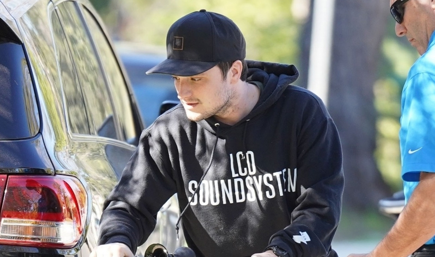 Josh Hutcherson Wears a Cast on His Leg While Grabbing Coffee