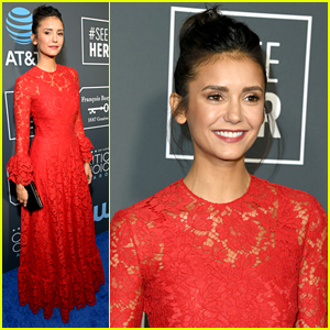 Nina Dobrev is a Radiant Lady in Red at Critics' Choice Awards 2019