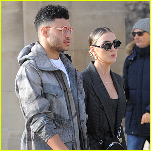 Perrie Edwards & Boyfriend Alex Oxlade-Chamberlain Keep Close While Heading to Off-White Fashion Show in Paris