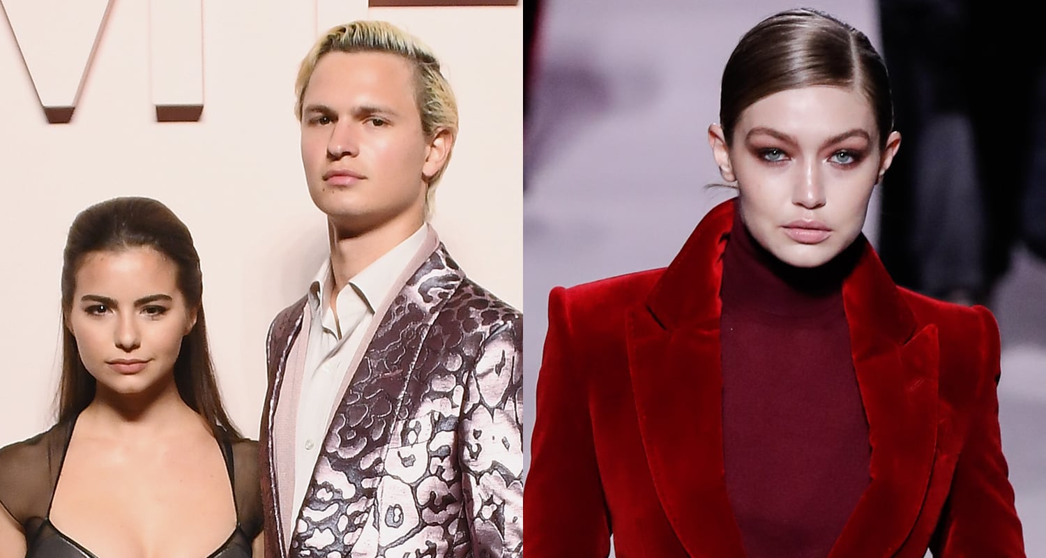 Ansel Elgort & Violetta Komyshan Support Gigi Hadid at Tom Ford Fashion Show!