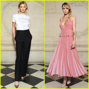 Karlie Kloss & Cara Delevingne Look Chic at Dior Fashion Show!