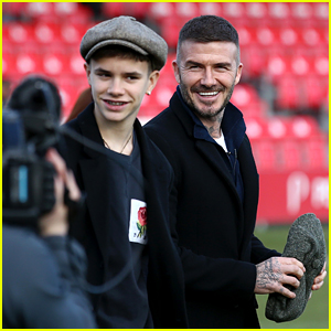Romeo Beckham Joins Dad David at Salford City Game