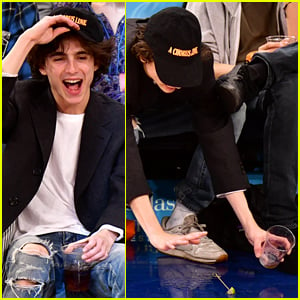 Timothee Chalamet Laughs It Off After Dropping His Drink!