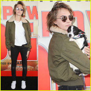 Cara Delevingne Cozies Up to Her Dog at 'Superpower Dogs' Premiere!