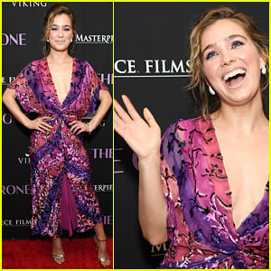 Haley Lu Richardson is Pretty in Pink & Purple at 'The Chaperone' Premiere