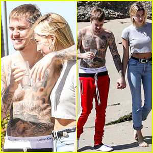 Justin & Hailey Bieber Have a Relaxing Beach Day!