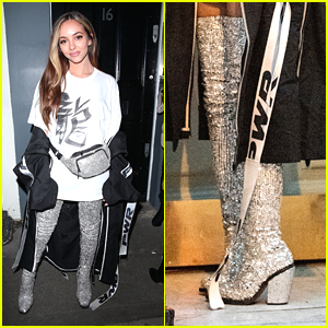 Jade Thirlwall Rocks Thigh-High Boots For Birthday Party in London