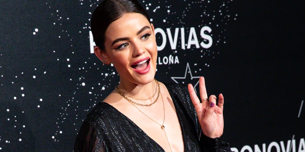 Lucy Hale Shines Like a Star For Pronovias Bridal Fashion Show with Lottie Moss