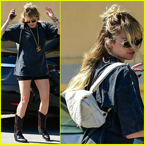 Miley Cyrus Dances in Her Cowboy Boots While Out Shopping
