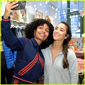 Yara Shahidi Supports Aly Raisman at Aerie Collection Launch Event