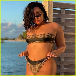 Demi Lovato Rocks Leopard-Print Bikini on Vacation in Bora Bora!