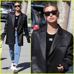 Hailey Bieber Goes Business-Chic for Solo Errand Run