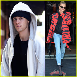 Justin & Hailey Bieber Step Out for the Day in NYC