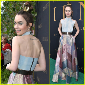 Lily Collins Goes Glam for 'Tolkien' Premiere!