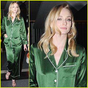 Sophie Turner Goes Out For Girl's Day In Silk Pajamas