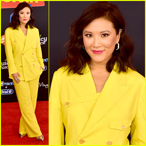 Ally Maki Wears Neon Yellow Suit For 'Toy Story 4' Premiere