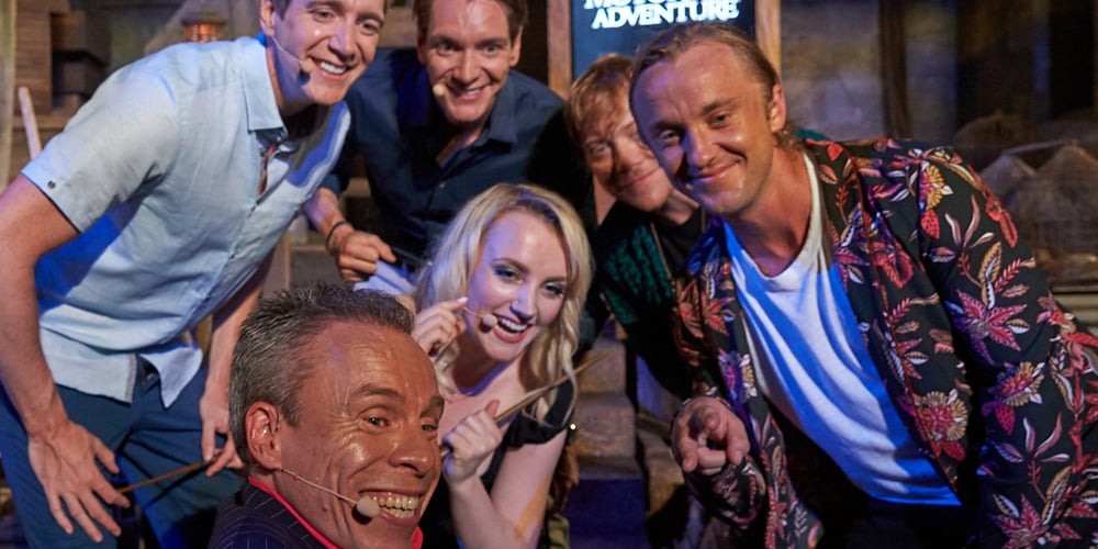 Tom Felton Jumps Out Of His Socks Ahead of ‘Hagrid’s Magical Creatures Motorbike Adventure Preview’ Event