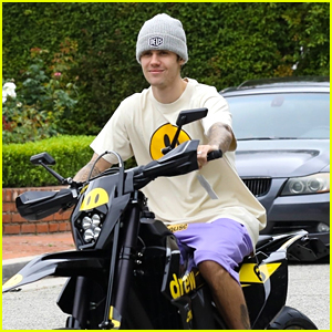 Justin Bieber Rides His New Motorbike Around Los Angeles