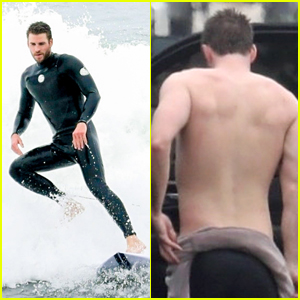 Liam Hemsworth Goes Surfing After Arriving Back in L.A.