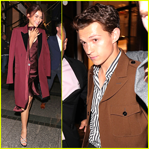 Zendaya Steps Out in Chic Burgundy Look for 'Spider-Man' Cast Dinner