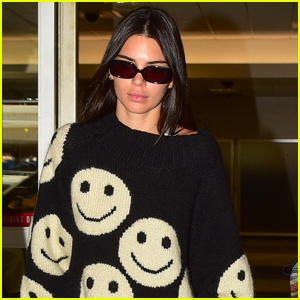 Kendall Jenner Looks Cute in Smiley Face Sweater!