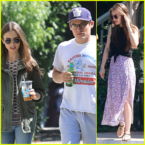 Lily Collins Meets Up With 'Mortal Instruments' Co-Star Kevin Zegers For Coffee