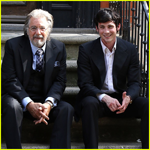 Logan Lerman Laughs With Al Pacino on 'The Hunt' Set in NYC