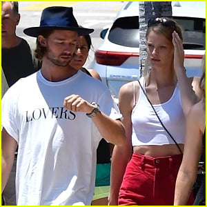 Patrick Schwarzenegger & Abby Champion Hang Out With His Family
