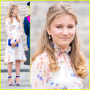 Princess Elisabeth of Belgium Makes Her Outfit Pop With Blue Accessories at Belgium's National Day Celebrations