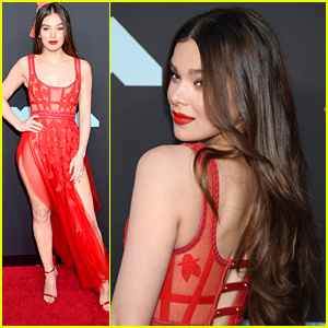 Hailee Steinfeld Stuns In A Sheer Red Dress at the MTV VMAs 2019