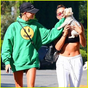 Hailey Bieber Hits the Gym With a Cute Puppy!