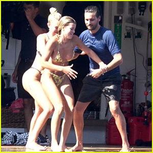 Sofia Richie Gets Pushed Into The Sea By Scott Disick During Capri Vacation