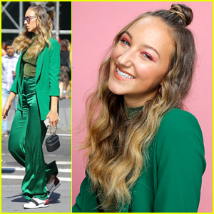 Ava Michelle Looks Gorgeous in Green While Promoting 'Tall Girl' in NYC