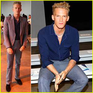 Cody Simpson Sports Stripes During New York Fashion Week Shows