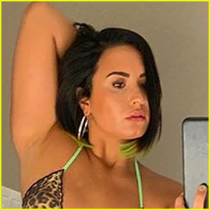 Demi Lovato Posts Hot Bikini Selfie After Dip-Dying Her Hair Green!