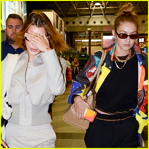 Gigi & Bella Hadid Fly Into Paris Ahead of Fashion Week