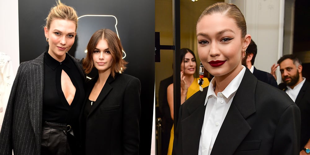 Kaia Gerber & Gigi Hadid Step Out For ‘Tribute to the Karl Lagerfeld: The White Shirt Project’ in Paris