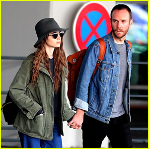 Lily Collins Holds Hands with Her New Boyfriend at Paris Airport