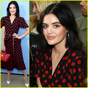 Lucy Hale Is Polka Dot Pretty at the Michael Kors Collection Fashion Show