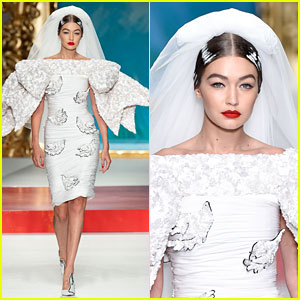 Gigi Hadid Rocks a Wedding Dress During Moschino Show!
