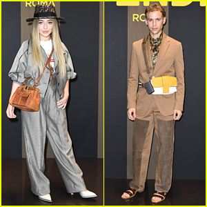 Sabrina Carpenter & Tommy Dorfman Suit Up For Fendi Milan Fashion Show
