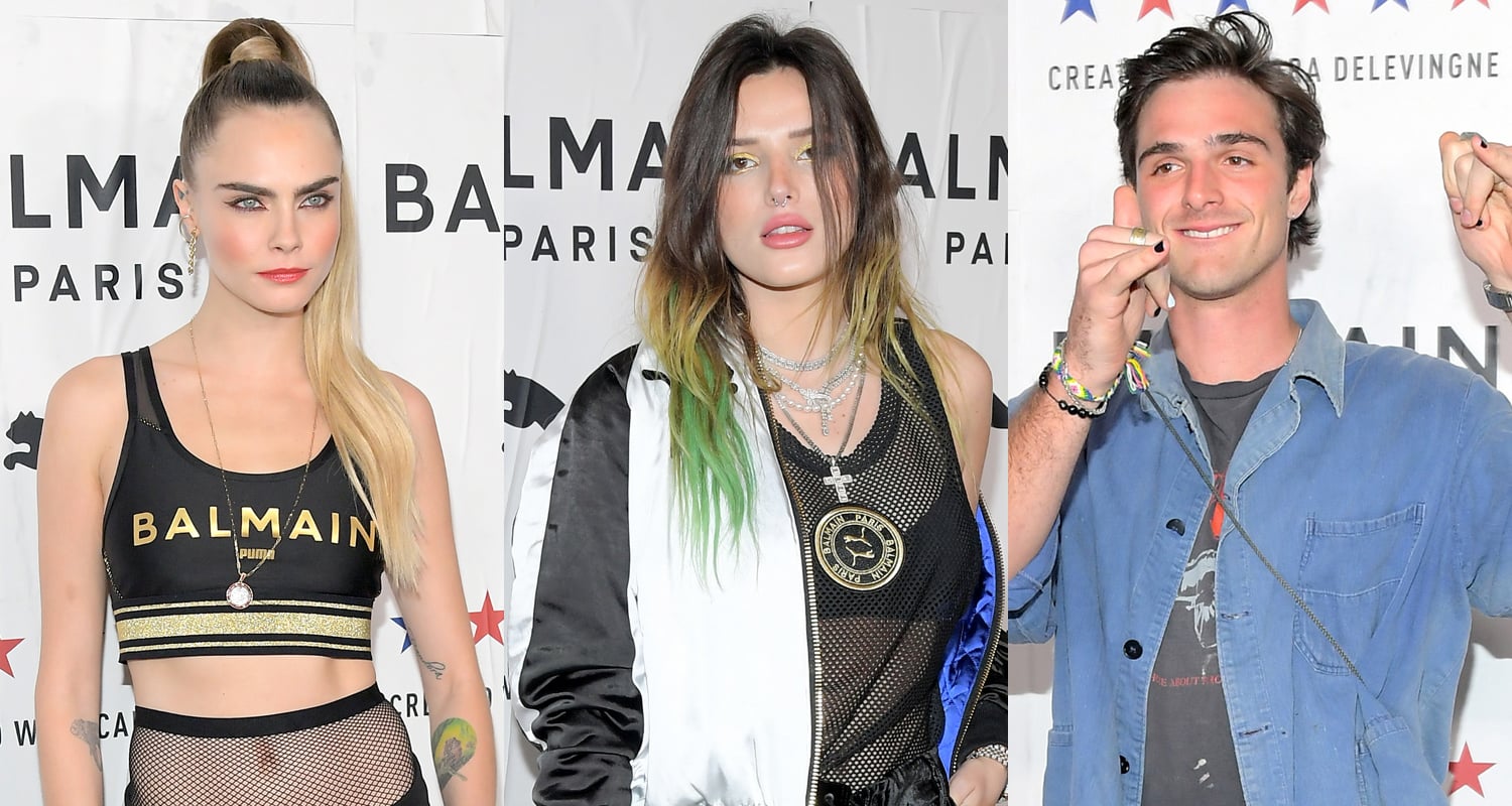 Bella Thorne & Jacob Elordi Support Cara Delevingne at PUMA x Balmain Launch Party
