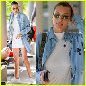 Bella Hadid Arrives at the Airport in St. Barts