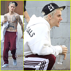 Justin Bieber Shows Off All His Tattoos at the Dance Studio in LA