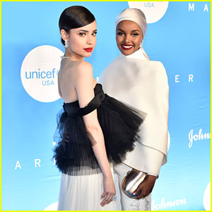 Sofia Carson & Model Halima Aden Share Sweet Moment at UNICEF Event