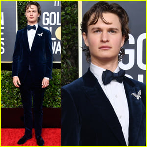 Ansel Elgort Gets Glittery at the Golden Globes 2020!