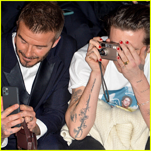 Brooklyn Beckham Snaps Pics With Dad David at Dior Men Show in Paris